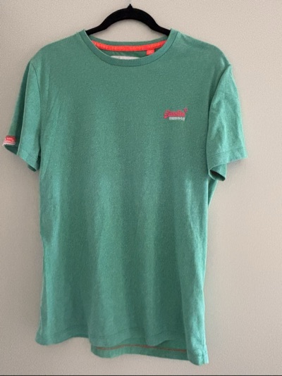 Superdry green short-sleeve T-shirt with embroidered logo size L