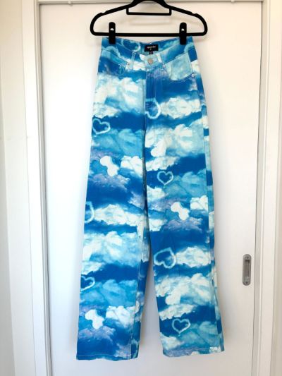 Unique cloud jeans 90s y2k wide leg alternative streetwear size 6 to 8