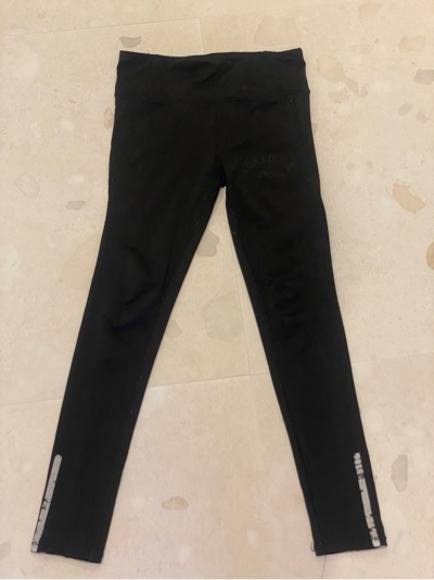 Lonsdale black leggings with silver lower-leg panels