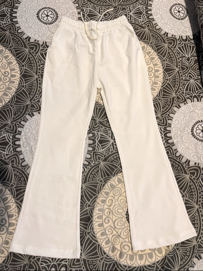 White Lounge Flare Pants