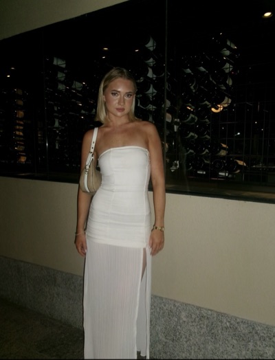 Glassons white off the shoulder maxi dress