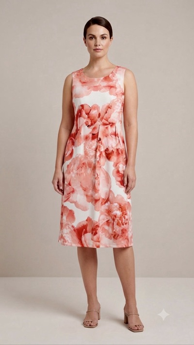 ‘New to You’ Size 10 Printed Midi-Dress