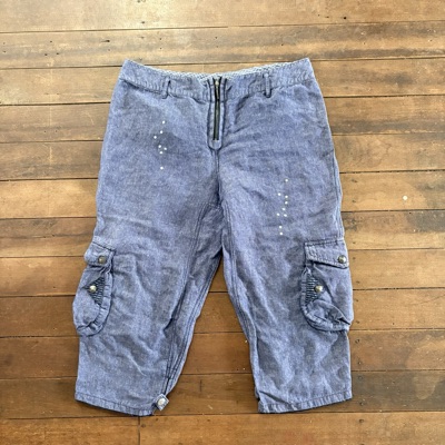 Vintage Y2K ANIMALE Linen Cotton Cargo Capris Shorts - Size 14
