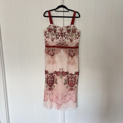 Size 12 Marchesa Notte lace midi dress