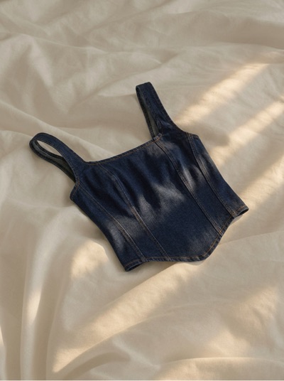 Denim corset