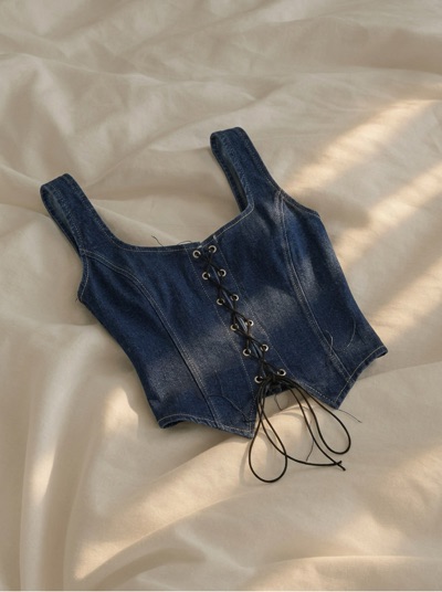 Denim corset