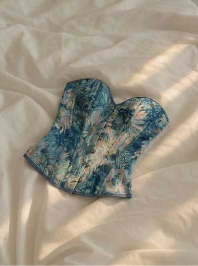 Blue floral corset
