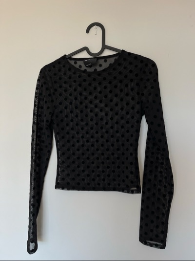 Sheer mesh long sleeve top