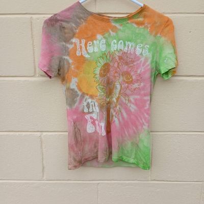 🦋 Reworked upcycled vintage boho hippie tiedye tee xs