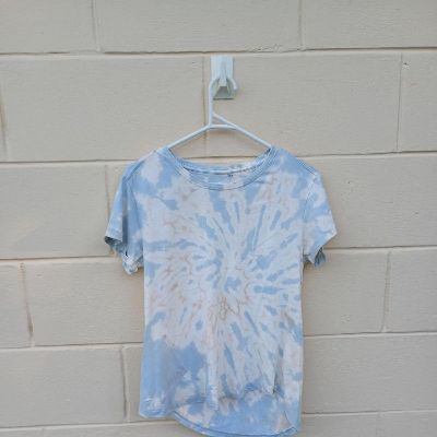 🩵 Reworked upcycled boho Hippie fairycore tiedye Blue tie dye tshirt small 🩵