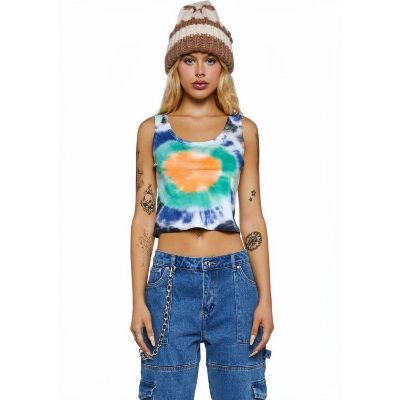 Reworked upcycled boho hippie fairycore blue tiedye tank xs