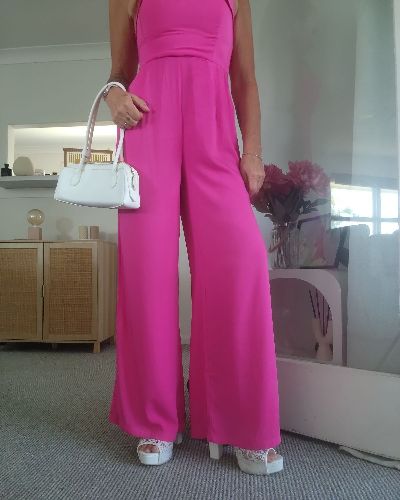 RNWY Sydney Nami Strapless Jumpsuit – Fuchsia Pink – Size 12 – BNWT