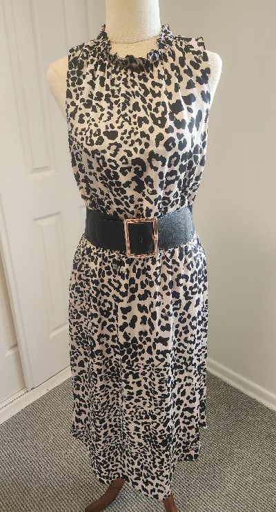 WAYNE COOPER Leopard Print Midi Dress – Size 10 – Excellent Condition
