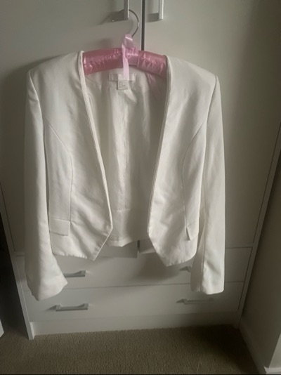 H&M white linen blazer