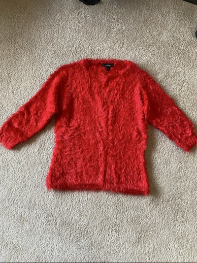 Red fluffy Lilia sweater
