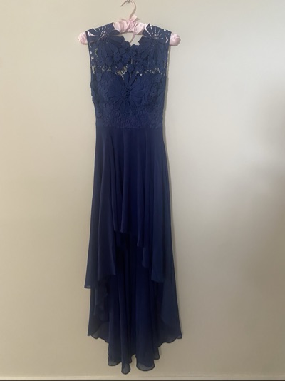 Blue a-line maxi dress