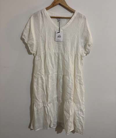 Tirelli tiered linen midi dress size S