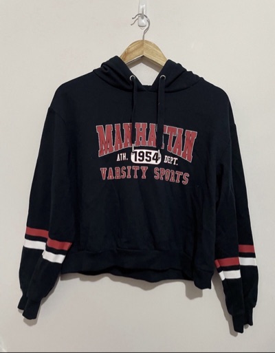 H&M black varsity sports hoodie size M