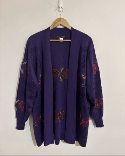 Suji Kim purple embroidered cardigan