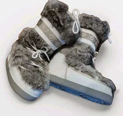 BN Celine Women Fur-trim Moon/Snow Boots - IT Size 38/ 40 - Made in Romania