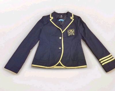 Adidas navy blazer with yellow piping size L - Made in China - Pre-owned