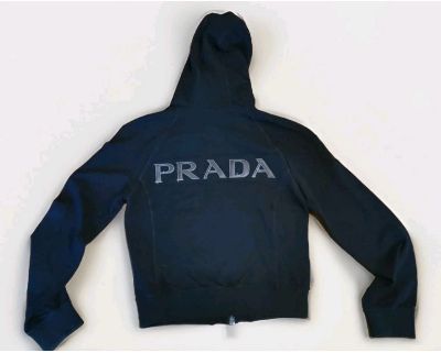 Prada Women Long Sleeves Zip Up Hoodie Jacket - Size L - Pre-owned