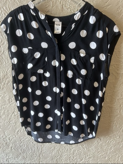 now. polka dot short-sleeve blouse size 10