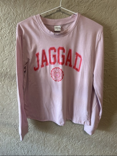 Jaggad pink long-sleeve graphic top size S