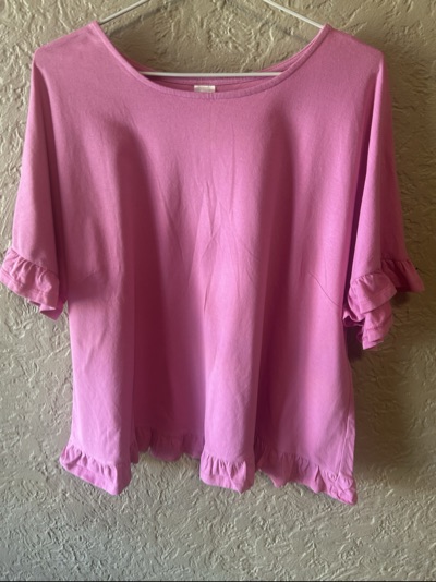 Anko pink ruffle-hem top size 16