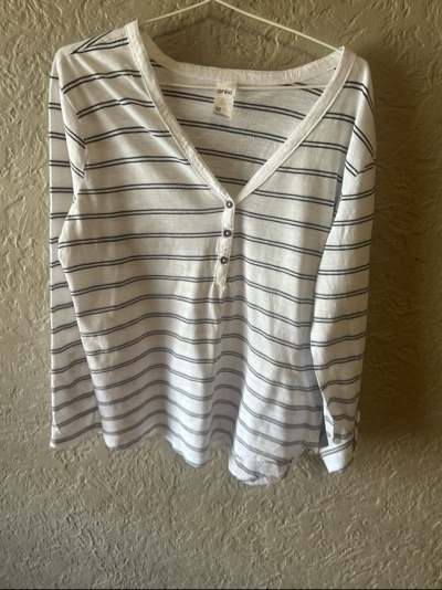 anko striped long-sleeve top size 12
