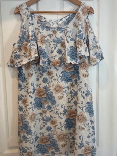 #OOTD floral dress cold shoulder cotton
