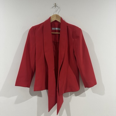 Anthea Crawford red tie-front blazer size 10
