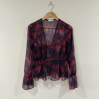 Kookai sheer abstract print blouse