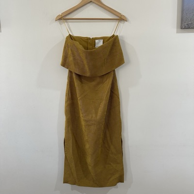 C/MEO Collective yellow ribbed midi dress size M