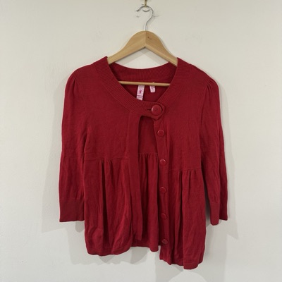 Living Doll red button-front cardigan size S