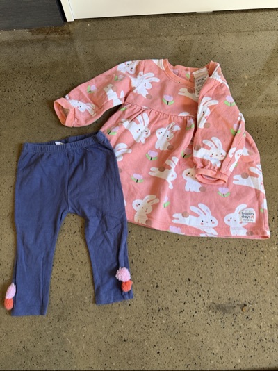 Jack & Milly rabbit print top and leggings set